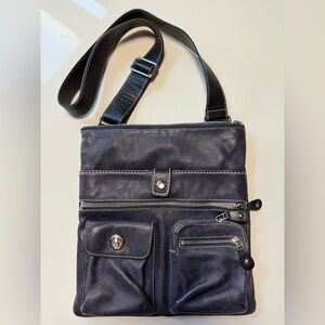 ROOTS Canada Venetian Villager Crossbody Bag, Navy blue